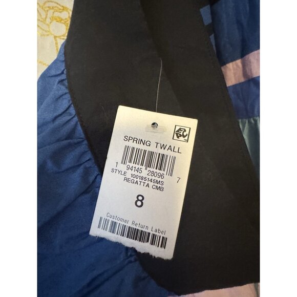 New ON 34th Skirt Size 8 Striped Maxi Poplin Bright Colorful Tiered 053 - Picture 6 of 6